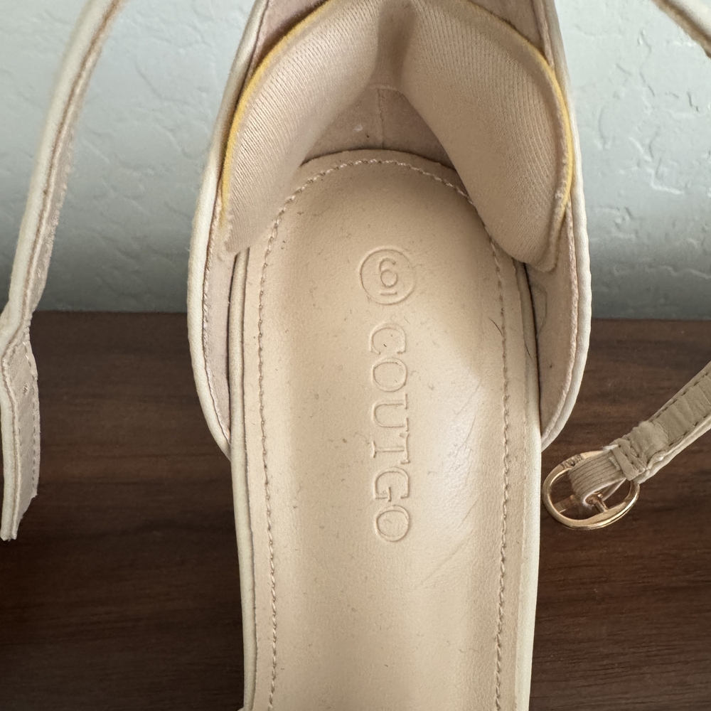 Cream Ankle Strap Heals - Picture 2 of 3